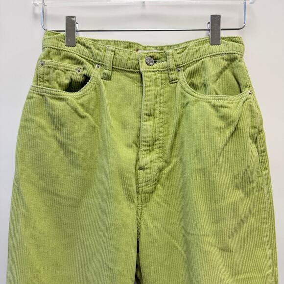 UO BDG High & Wide Green Corduroy Ankle Wide Leg Pants Sz 28 - Picture 4 of 9